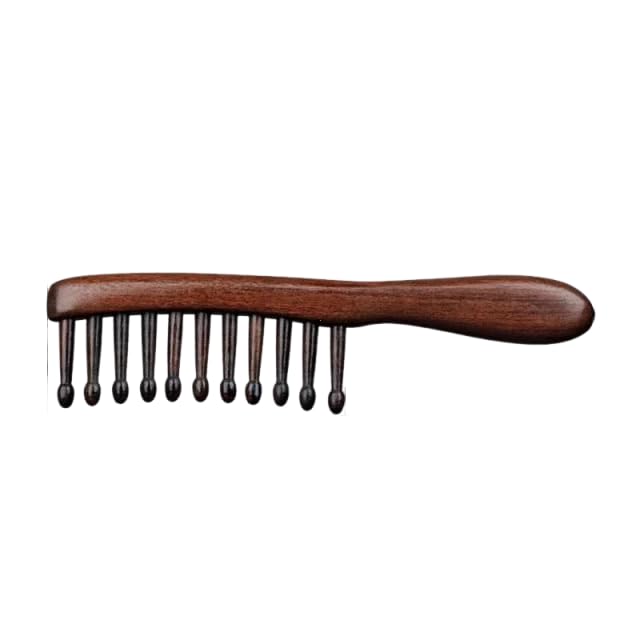 Pettine in legno naturale per massaggio, antistatico, a denti larghi, per donne, capelli ricci e dritti, 1 pezzo