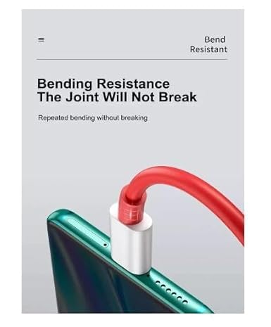 Image of THE BATTERY STORE Original 100W Supervooc Fast USB Type C Cable Compatible With OnePlus,- Next-Level Performance, Unbeatable Speed For Type A To C1 Cable (Apr7),Red