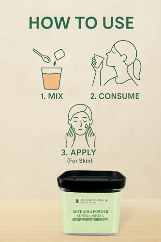 Heilen Biopharm Gotu Kola Powder | 200 g | For Brain Health, Cognitive Support & Memory | Natural Herbal Supplement | Centella Asiatica | 100% Pure & Lab Tested