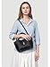 Chic PU Crossbody tote bags for women - Lock Clasp shoulder handbag for Work and Daily Use, Versatile Handbags for Women (Lychee Grain - Black)