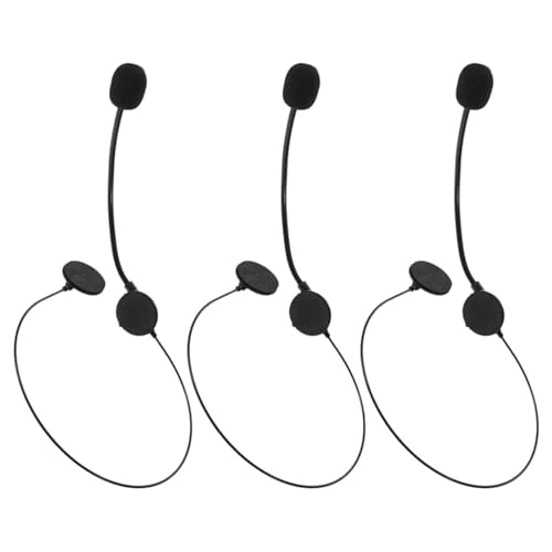 Abaodam Auriculares Micrófono de Juguete Negro Accesorio Falso para Cosplay de Cantante Estrella 3 Piezas para Fiestas de Disfraces Halloween y Espectáculos Teatrales