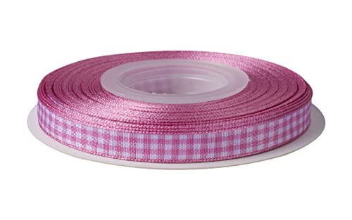 Ribbonitlux Gingham Ribbon, 9mm X 22 Meters, Plaid Checkered Ribbon with Woven Edge