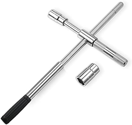 HolaKit 23" Heavy Duty Universal Extended Lug Wrench, 4 Way Lug Nut Wrench with 17/19/21/23mm Sockets, Folding Type Tire Iron Remover, Tire Change Kit, Wheel Wrench, Telescopic & Detachable Design