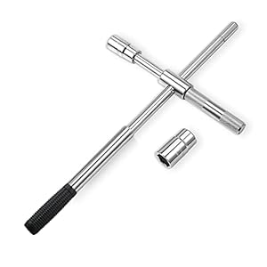 HolaKit 23″ Heavy Duty Universal Extended Lug Wrench, 4 Way Lug Nut Wrench with 17/19/21/23mm Sockets, Folding Type Tire Iron Remover, Tire Change Kit, Wheel Wrench, Telescopic & Detachable Design