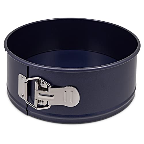 Zyliss Non-Stick Springform Cake Tin with Loose Base, 23cm/9in, PFAS Free Carbon Steel, Dark Blue, Round Baking Tin/Pan