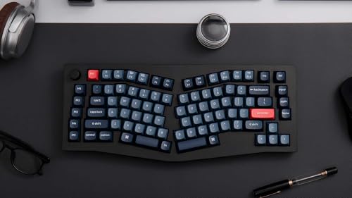 Keychron V10 Max Ergonomic Wireless Mechanical Keyboard, QMK/VIA Custom RGB Gaming Keyboard, 75% 88 Hot Swappable Keys 3 Modes Bluetooth 2.4Ghz USB-C with OSA PBT Keycaps & Knob for MacOS & Windows