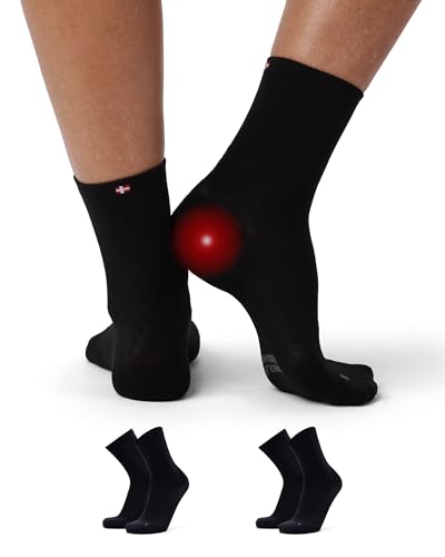 DANISH ENDURANCE 2-Pack Plantar Fasciitis Support Socks, Functional for Neuropathy, Compression Socks for Achilles Tendonitis
