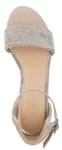 Image of LONDON FOG Women's Nikki Low Two Piece Block Heel Dress Shoe Ladies Ankle Strap Pump Sandal