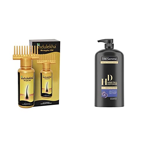 Indulekha Bhringa Hair Oil, 100ml & TRESemme Hair Fall Defence Shampoo, 1L