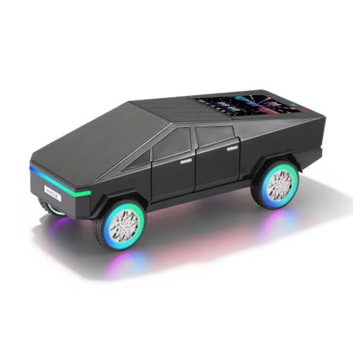 Image of WSTER WS-580L Cyberpunk Truck Bluetooth Speaker with RGB Wheels (Black)