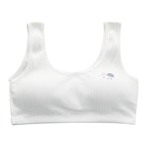 Girls Bras Cotton 9-17 Years Cotton Sports Bras for Girls Underwear for Girls Teen Strapless Bras for Girls Ages 12-14 Strapless Bras for Teens Preteen Bras Kids Bra 07# White 13 Years