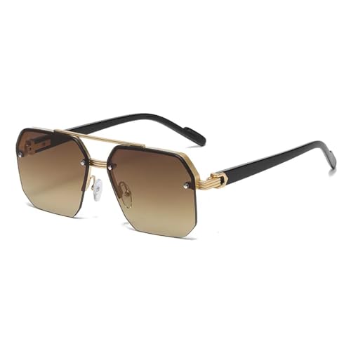 Lunettes de soleil pour femmes contre l'éblouissement monture dorée marron