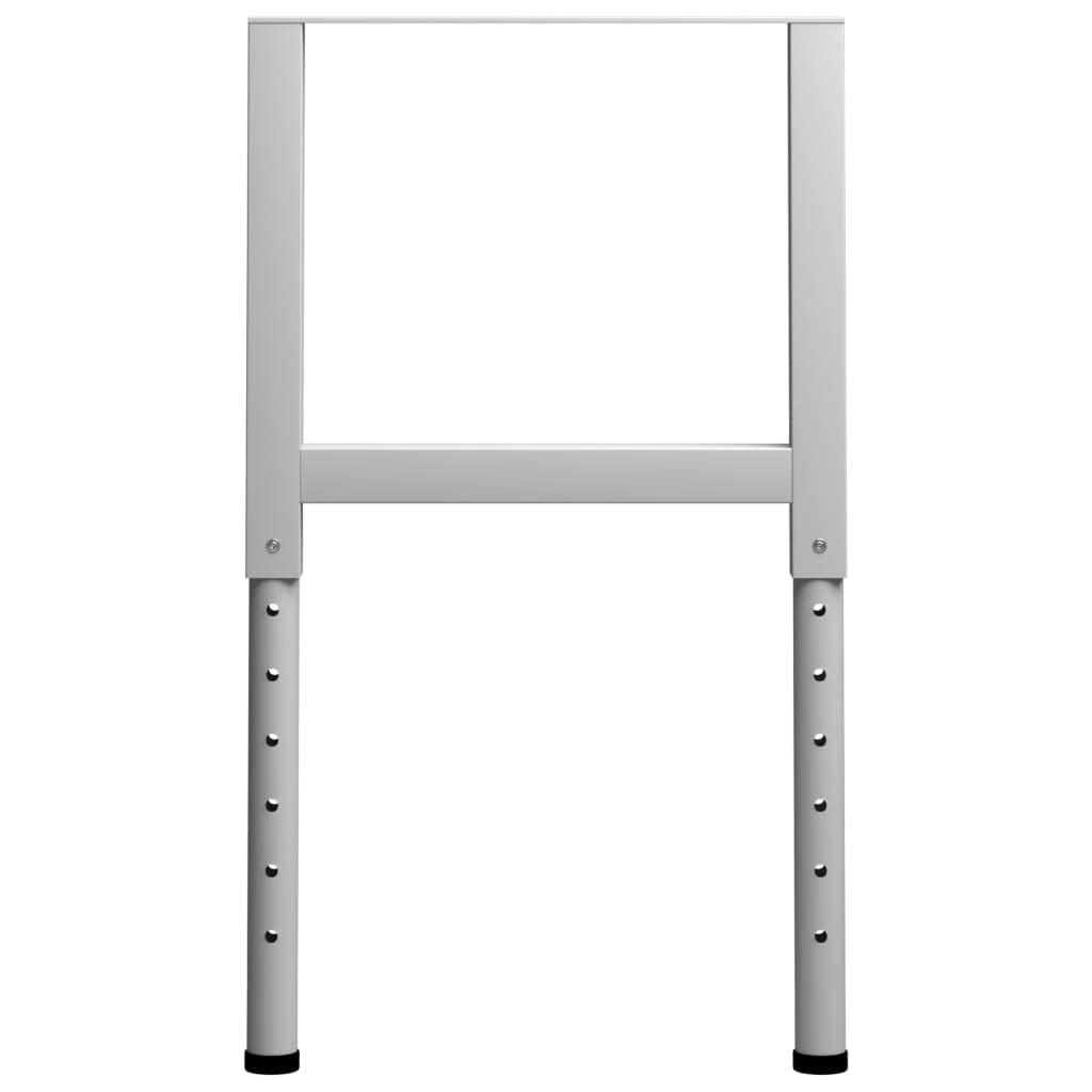 vidaXL Telai per Banco da Lavoro 2 pz in Metallo 55x(69-95,5) cm Grigi