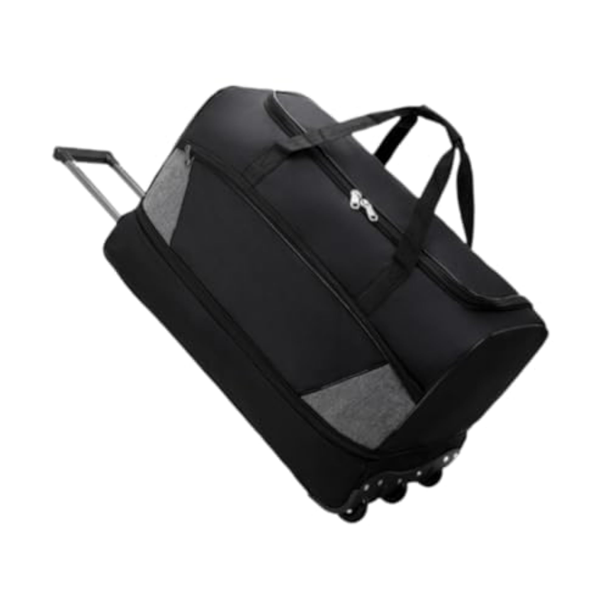 Wheeled Duffel Bag Handbag for Picnic, Large Capacity, Black