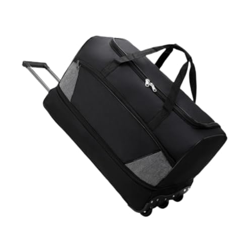 Duffel Bag with Wheels Suitcase Handbag Space Saving Tote Portable Rolling Travel Bag Trolley Bag for Trip Picnic Outdoor Men, Black, M - Main Image