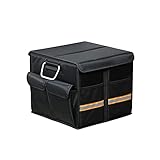 Gorocking 車用収納ボックス トランク収納ボックス 折りたたみ式 仕切り可能 (S, 黒)