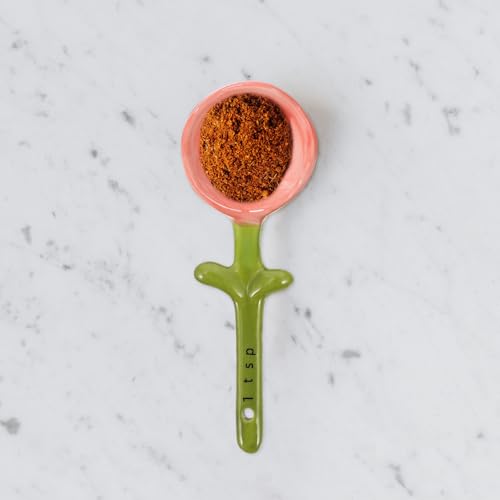 Cuillères doseuses en céramique fleurie de qualité supérieure avec support pot - 5