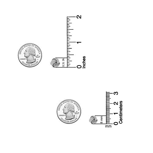 Lecalla 925 Sterling Silver Knot Earring Jewelry Italian Design Diamond-Cut Twisted Wire Love Knot Stud Earrings For Women 8Mm #TOP2