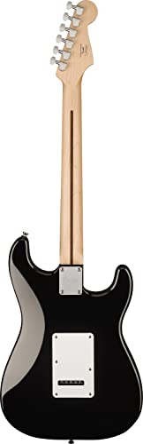 Squier Sonic Stratocaster Electric Guitar, Black, Maple Fingerboard, White Pickguard, Left-Handed 0373162506