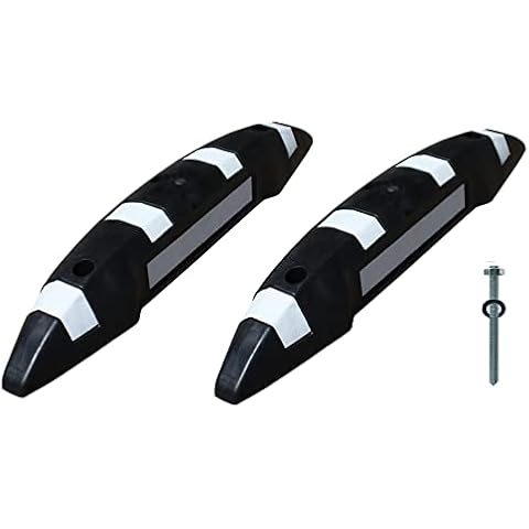 ADO Tope de Ruedas de plástico Polipropileno para estacionar Coche. Topes Ruedas de Coche para delimitar (2- Topes + Tornillería) Cover