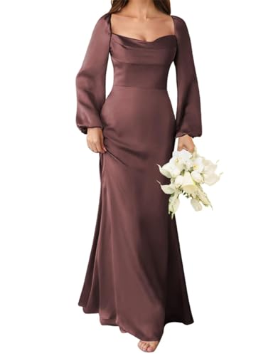 Robe de demoiselle d'honneur à manches longues chic pour mariage