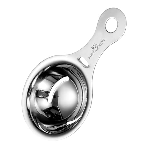 Filtro divisor de huevos – Separador de huevos de acero inoxidable | Herramienta de separación de clara de yema de huevo con estructura en para chefs, panaderos y personas preocupadas por su s