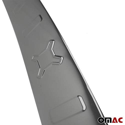 Omac Fits Jeep Renegade 2015-2023 Chrome Rear Bumper Guard Trunk Sill Protector Steel | Stainless Steel Dark Brushed Chrome Sill Cover Trim Protector #TOP5