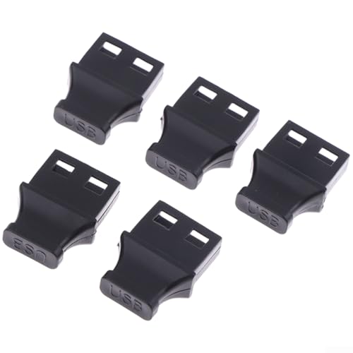 Image of HaloModora Anti-Dust USB Port Cover for Computer Car, USB 2.0 3.0 Female Connector Protector, Black ABS Secure Fit Cap(5pcs)