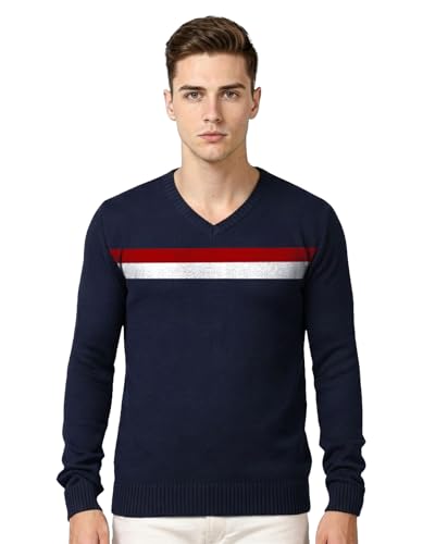 Image of AWG ALL WEATHER GEAR Men's Woolen V-Neck Full Sleeve Sweater