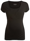 Kurzarm Noppies Damen Umstandsmode Shirt/Top Regular Fit 60721, Gr. 40 (L), Schwarz (Black 06)