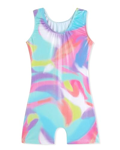 Image of HOZIY Gymnastics Leotards for Girls Unicorn Aurora Rainbow Mermaid Dinosaur Cupcake Sparkle Biketard Toddlers Kids Children
