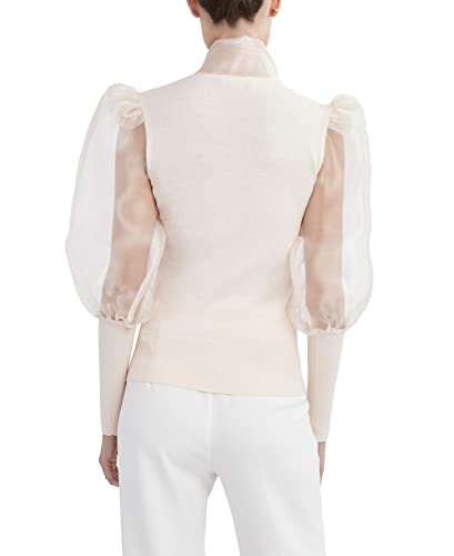 Bcbgmaxazria Womens Long Balloon Sleeve With Front Tie Sweater, Pink, X-Small Us #TOP2