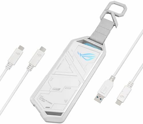 ASUS ROG STRIX ARION White Edition/M.2 NVMe 外付け SSDケース/ツールレスで装着/USB-C to C/USB-C to A ケーブル/サーマルパッド付属/Aura Sync 対応