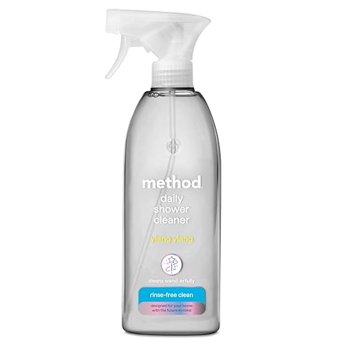 Method Daily Shower Cleaner Bathroom Multi-Purpose Surface Cleaner Spray Gently Cleans and Shines Fresh Ylang Ylang Scent Pack of 1 828ml