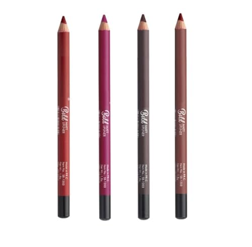 Image of Bold Matte Lipliner Pencil Combo Set Of 4 | Long Stay | Smudge Free | Waterproof | Creamy Lip Liner Pencil| Combo Pack Of 4