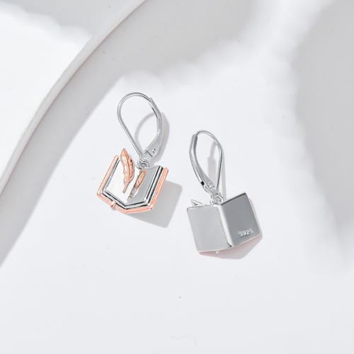 Teacher/Book Lovers Necklace Earrings 925 Sterling Silver for Women Pendant Jewelry Gift for Librarian Readers Teacher3