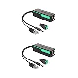 LINOVISION POE スプリッター、DC12V 2A 出力、10/100Mbps パワーオーバーイーサネット スプリッター、IEEE802.3af/at POE から DC 電源へのセキュリティ カメラ、スピーカー、VoIP 電話用 (2 パック)