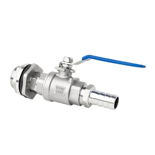 Válvula de bola de acero 304 con espiga de manguera de 18mm para salida de tanque de agua de 1/2" 2