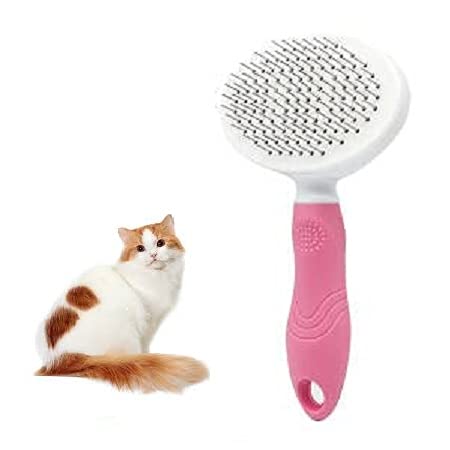 SELLPO Pet Grooming Brush, Self Cleaning Slicker Brushes for Dogs Cats Pet Grooming (PINK)