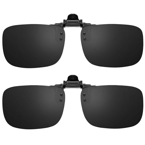 Polarized Flip Up Clip-on Sunglasses Anti-Glare UV 400 Lens Fishing Driving Sunglasses Over Prescription Glasses