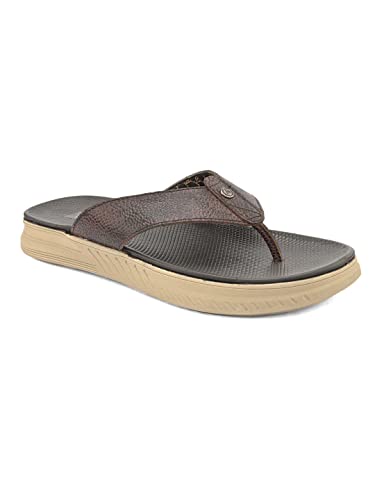 Image of ALBERTO TORRESI African Leather Thongs for Men with Extra Padded Flexible Footbeds Brown