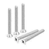 QUARKZMAN 50 Stück #8-32x1-1/2 Zoll Maschinenschrauben Phillips Linsenkopf Kreuzschlitzschrauben Befestigungselemente Schrauben 304 Edelstahl Silber Für Wanddose Hausreparaturen