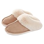 Donpapa Womens Slipper with Memory Foam Fluffy Soft Warm Slip On House Slippers Anti-Skid Cozy Plush for Indoor Outdoor