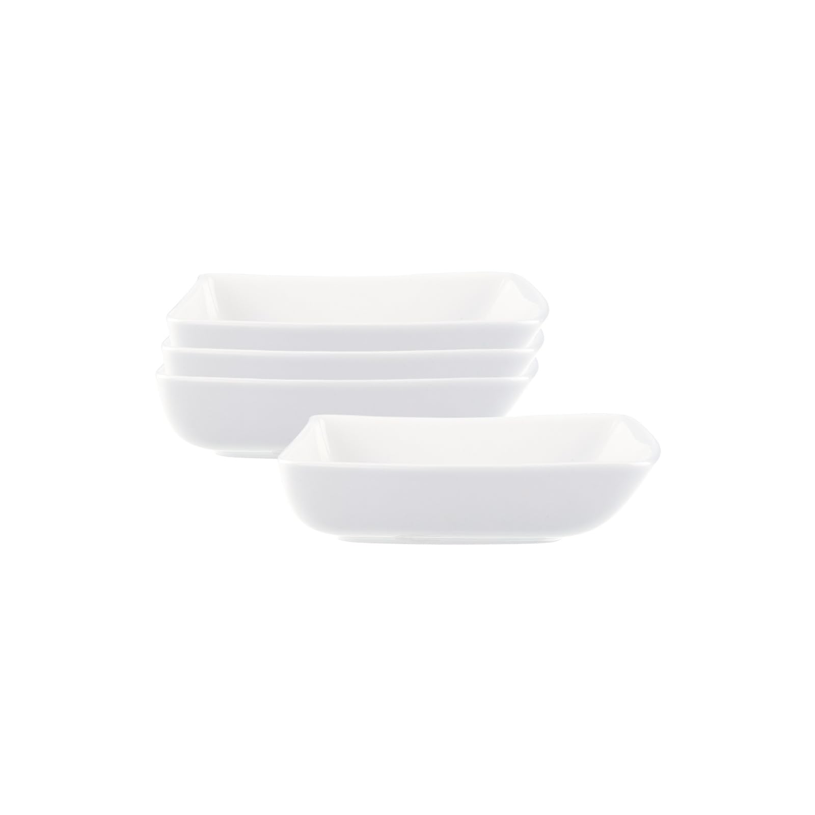 Villeroy & Boch NewWave Schälchen 4er Set, 12 x 12 cm, Servierschälchen in geschwungener Form, Premium Porzellan, Weiß
