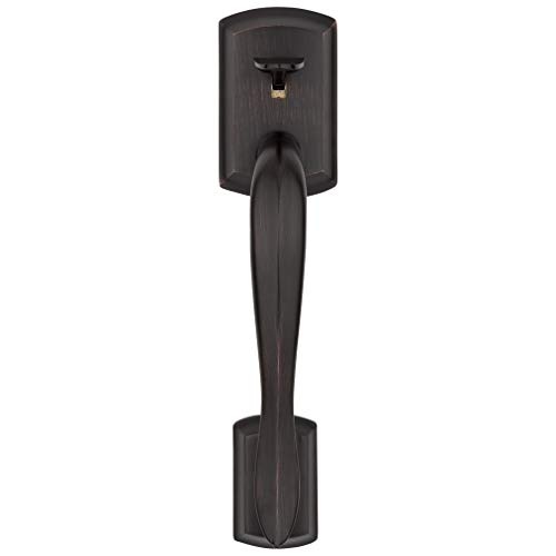 Kwikset Avalon Front Door Handle No Lock, Entry Handleset Exterior with Interior Reversible Handed Lever, Non-Locking, Venetian Bronze, Deadbolt Not Included, with Microban Protection by Kwikset - Image 6