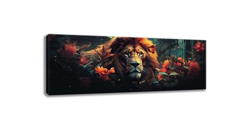 Loisirs Créatifs Adultes grand point de croix diamant Lion et Fleurs pour décorer son salon