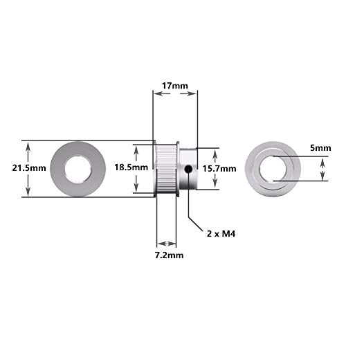 Saipor 2 Stück GT2 Zahnriemenscheibe Aluminium Zahnriemenrad Kit GT2 Riemenscheibe Synchronrad GT2 Timing Pulley für 3D Drucker GT2 Zahnriemen 6mm Breite Gürtel (30 Zähne 5mm Bohrung)