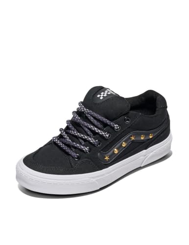 Vans Women's Caldrone Shoe | Chunky Low-Top Fashion Sneakers with Retro-Inspired Style, Studs Black/White, 9