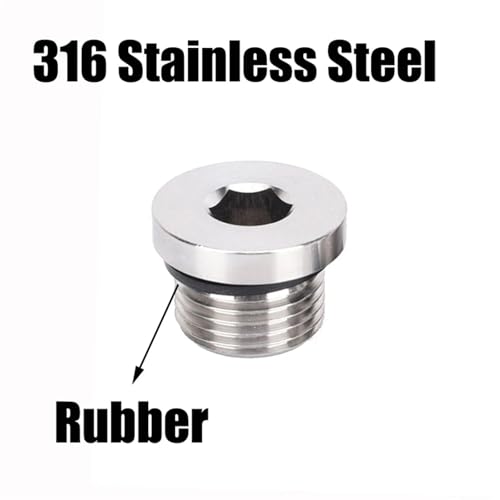 Tapón brida 316SS macho BSPP 1.5 de cabeza hexagonal con junta 3