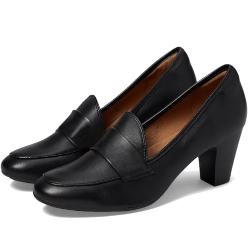 Image of SHODENSE Women Chunky Kitten Heel Pumps Shoes Round Closed Toe Slip On Suede Penny Loafers Matte Block Mid Heels Dress Loafer Almond Toe Comfort Oxford Shoes Office Work Classic Elegant 4-11 M US